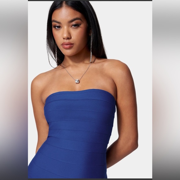 Bebe Luxe Bandage Strapless Gown - Cobalt - Picture 4 of 4